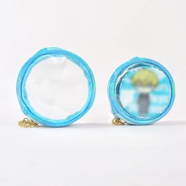 YUYAKESHI Can Badge Cover, Key Chain Type, Cover, Badge, Can Badge, Storage, Pain Bag, Display, Includes Chucks, Goods Cover, Transparent Both Sides, Compatible with 3.0 inches (75 mm) Can Badge