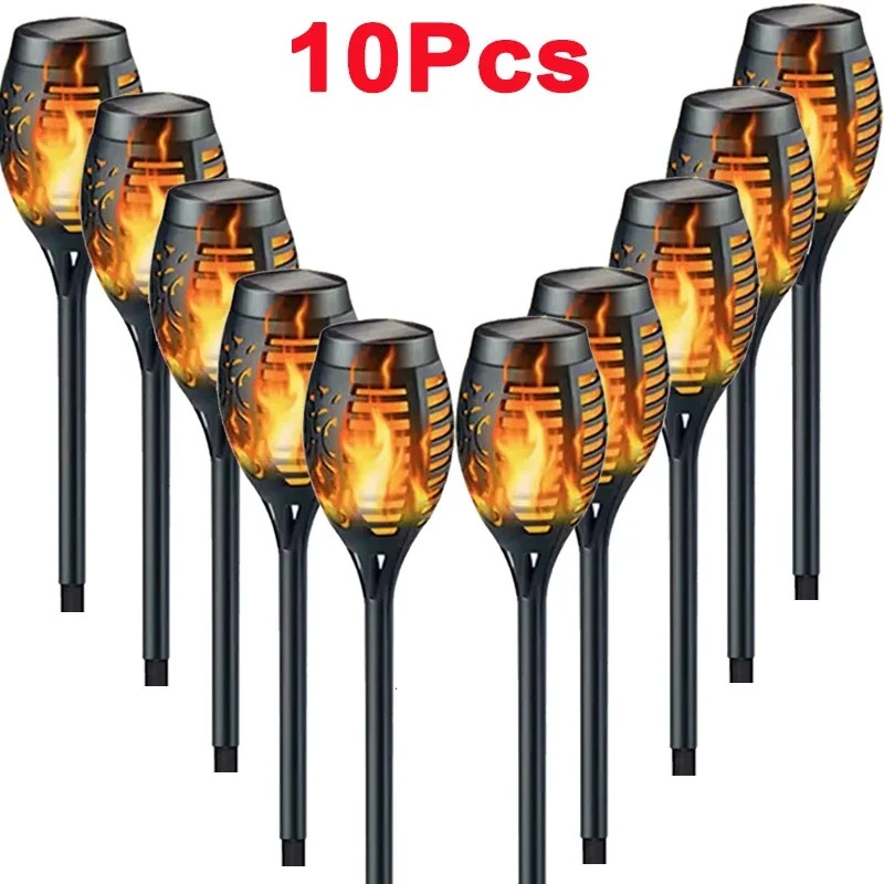 Solar Flame Torch Lights for Garden Decor – Flickering LED