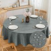 SPRICA Round Tablecloth 160cm Diameter Water Resistant Linen Texture Spill