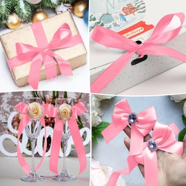 ldyllicStyle Pink Satin Ribbon, 20mm X 22m 1 Roll, Multiple Occasions, Wedding, Birthday, Valentine's Day, Graduation, Christmas