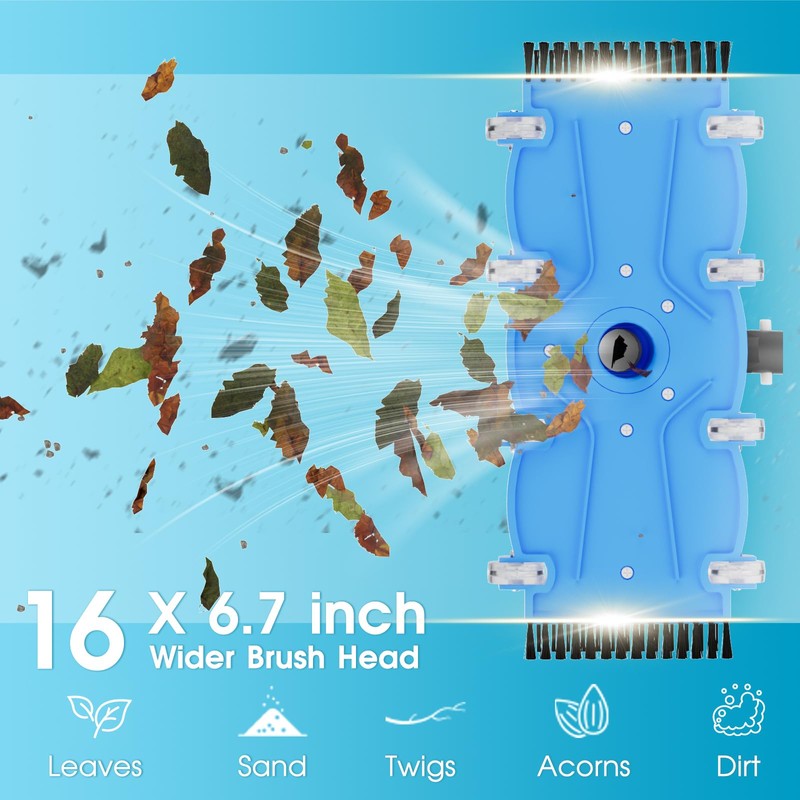 2025 TidyMister Pool Vacuum Head with Side Brushes and Wheels