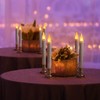 FURORA LIGHTING LED White Taper Candles with Gold Holders Pack