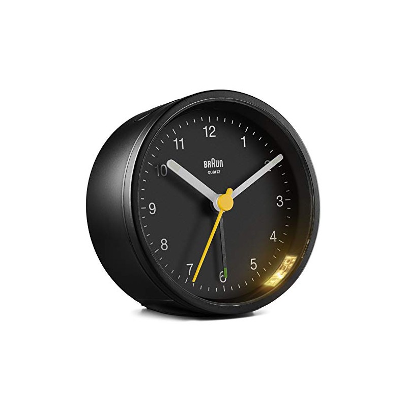 braun/brown analog alarm clock bc12b, Black, Minimalist