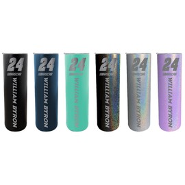 R and R Imports NASCAR #24 William Byron 20 oz Insulated Stainless Steel Skinny Tumbler Black