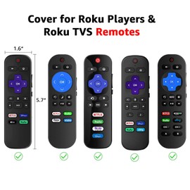 SOTATOO Roku TV Remote Case, 2 Pack, Silicone Protective Controller, Glow in the Dark Yellow and Rose Red, Easy to Find Your Remote Anywhere