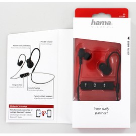 Hama Run BT Stereo- Kopfhörer, binaural, Bluetooth, Schwarz