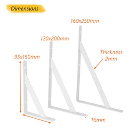 Heavy Duty Shelf Brackets Triangle Shelving Brackets Right Angle Wall Mounted Shelf Supporters White 10 Inch Set of 4