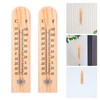 Kisangel Wooden Wall Thermometer for Home Greenhouse Outdoor Weatherproof Analog