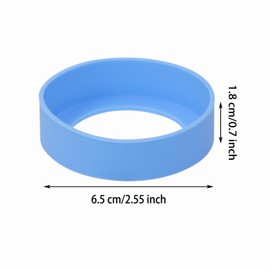 ONLYKXY 3pcs 6.5cm Silicon Protective Cup Mat Sleeve Heat-Resistant Bottle Holder Rubber Coaster Tumblers Protector Base Pad Non-Slip Bottom Cover Ring Accessories for Thermos (Pastel Blue)