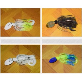 handmade Custom Bladed VIBRATING Jigs 3/8 oz BASS,,MUSKIE,, - 1/4