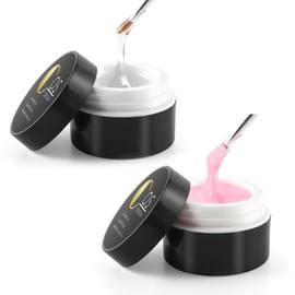 Landrain Pack of 2 15 ml UV Nail Gel for Gel Nails, UV Nail Gel