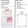 2 Compartments Cotton Swab Ball Qtip Holder Jar White Qtip