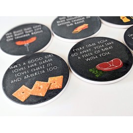 Funny Coasters for Drinks Mistaken Lyrics Ceramic Coasters Set of 6 Birthday Gift for Her Housewarming Gift