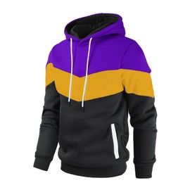 Gesean Mens Casual Hoodie Lightweight Long Sleeve with Pockets Purple XX-Large