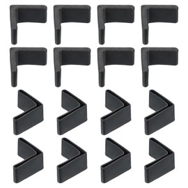 PATIKIL Leg Protectors L Shape 2" x 2" Pack of 16 Furniture Leg Protectors L Shaped Rubber Furniture Angle Iron Caps Black