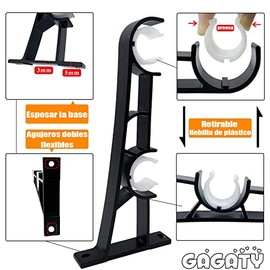 Soportes para Barra de Cortina Paquete de 4 Soportes de Barra de Cortina para Pared Ganchos para Barra de Soportes de Cortina Negros ResistentesSoporte de Barra de Cortina para Barras de 1'