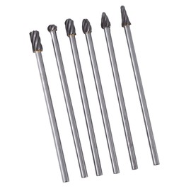 6-Piece Tungsten Carbide Aluminium Files Burr Set, Carbide Burr Set, Metal Wood Cutter for Carving, Shaping and Removing Sharp Edges
