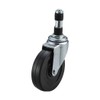 Uei Caster: E Series, ETF Type, Free-Caster Rubber Wheel, Wheel Diameter φ3.9 inches (100 mm), Pipe Diameter φ0.7 inches (19 mm), Manufacturer Model: ETF-100RH, φ19