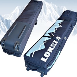 kzalzaci Snowboard Bag Ski Board Bag with Wheels Heavy Duty 180cm(70in) 3 Compartments 3 Layers Padded Waterproof for Snowboards, Skis, Boots and All Skiing Stuff (Black)