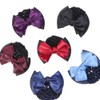 Minkissy 3Pcs Hair Snood with Flower Clip, Bowknot Mesh Bun