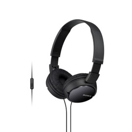 Sony MDR-ZX110 Audífonos de Diadema Plegables y Giratorios con micrófono, Negro