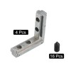 sourcing map L-Shape Interior Joint Bracket, 4Pcs Inside Corner Connectors