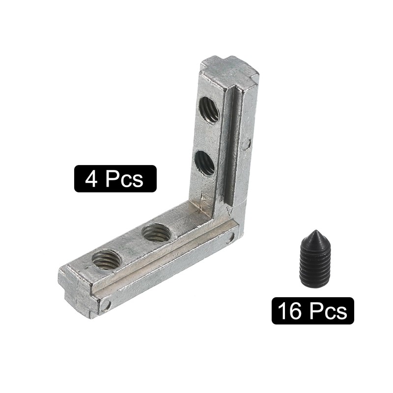 sourcing map L-Shape Interior Joint Bracket, 4Pcs Inside Corner Connectors