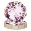WRAPAHOLIC 25Pcs Floral Paper Plates - 9 Inch Beautiful Purple