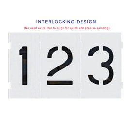 Deezio Plantillas de pavimento de 6 pulgadas con números entrelazados, plantillas de bordillo y medianas, plantillas comerciales, grosores de material de grado profesional (6 pulgadas)