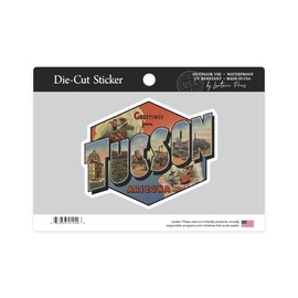 Die Cut Sticker Tucson, Arizona, Large Letter Scenes, Contour Vinyl Sticker 3 to 6 inches, (Waterproof Decal for Cars, Water Bottles, Laptops, Coolers), Large