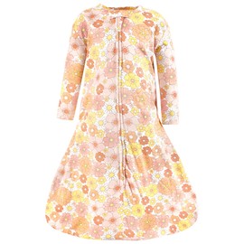 Hudson Baby Unisex Baby Long Sleeve Cotton Jersey Sleeping Bag, Sack, Blanket, Peace Love & Flowers, 18-24 Months