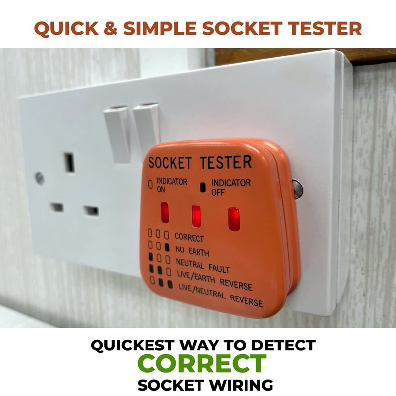 WK Electrical - UK Mains Socket Tester 240v Polarity Test