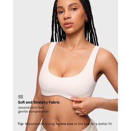 INLYRIC Women's Natrelax Bralette Underwire Support Double Lined Non Padded Sexy Bras Coconut White - Go One Size Up Medium