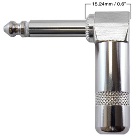 MEETOZ 10pcs Audio 1/4" 90 Degree Right Angle Heavy Duty Plugs for Speaker Cables, Patch Cables, Snakes - TS Mono Male 1/4 Inch Phono 6.35mm Phone Plug