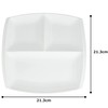 titto P37501 3-Compartment Dish (Square), White