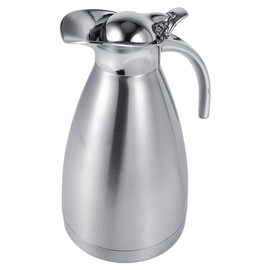 Fdit 1.5L/2L Coffee Tea Pot Stainless Steel Double Wall Vacuum Insulated Pot Jug Hot Water Bottle(Silver 2L)