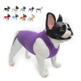Lovelonglong 2019 Summer Pet Clothing, Dog Clothes Blank T-Shirts Ribbed Tanks Top Thread Vests for Bulldog Pit Bull Dogs 100% Cotton Purple XXL