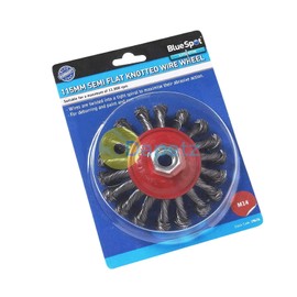 BlueSpot Tools M14 4.5-inch Semi Flat Knotted Wire Wheel