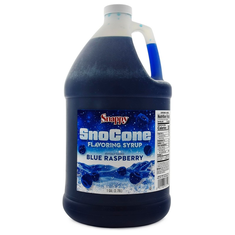 Snappy Blue Raspberry Sno Cone Syrup, 1 Gallon - Ready-to-Use