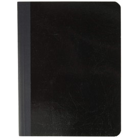 Hilroy HLR09924 Hard Cover Composition Book-200 Pages-Printed-Sewn/Tapebound 7.5" (190.5 Mm) x9.8" (247.7 Mm)-Black Paper-Black Cover-Leather Cover-1Each