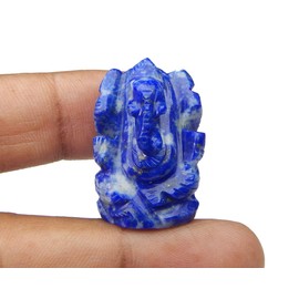 Myhealingworld Ganesha Statue, Natural Lapis Lazuli Stone Ganesh Statue Sculpture, Handcarved Ganesh Statue, Beautiful Lapis Lazuli Ganesh Idol, Pocket Ganesh Statue.