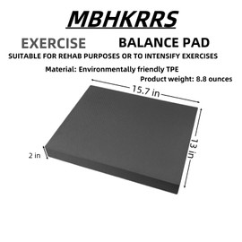 MBHKRRS Exercise Balance Pad – Large Cushioned Non-Slip Foam Mat & Knee Pad for Fitness, Stability Training, Physical Therapy (black)