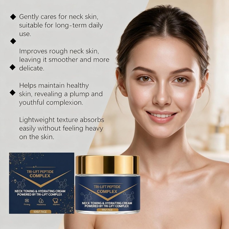 Tri-lift Peptide Complex Cream,Neck Firming Moisturizer-50g/1.76oz (2 Pcs)