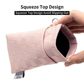 Face Shadow Double Glasses Case Soft Sunglasses Case Squeeze Top with Cleaning Cloth Spectacles Pouch Ultra Light and Portable for Women Men