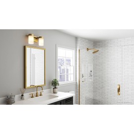 Urban Ambiance Luxury New-Traditional Bath Light, Medium Size: 7''H x 15''W, with Minimalist Style Elements, Satin Gold Finish, ULB2152 from The Cashel Collection