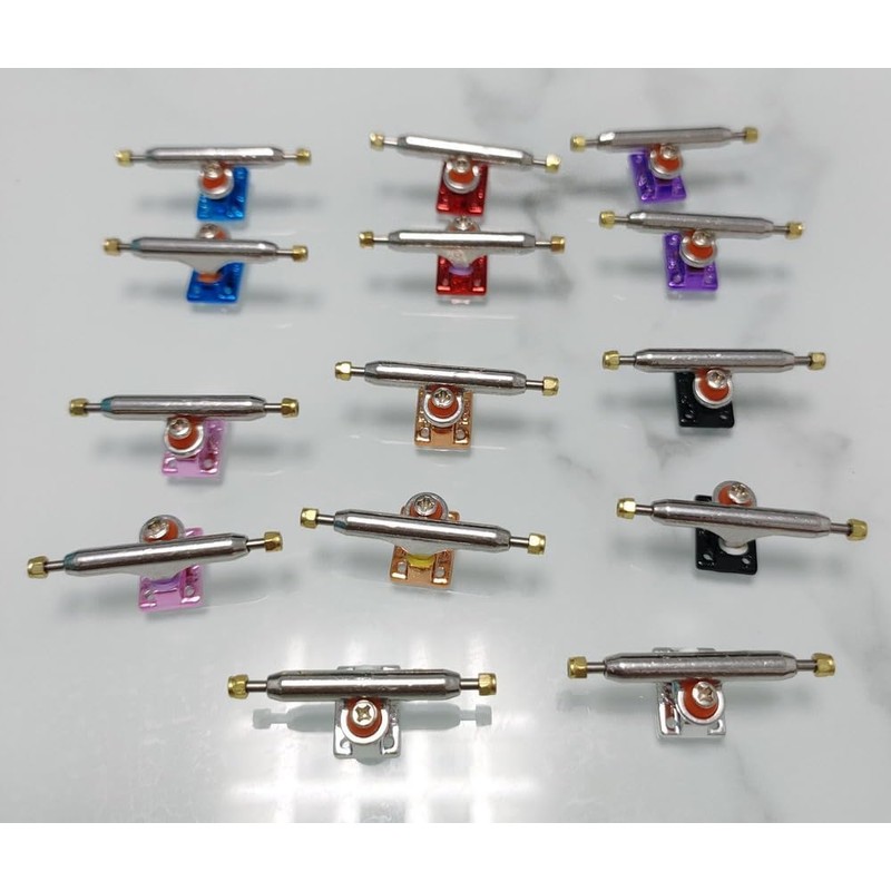 Leefai Pro Fingerboard Trucks 34mm G3-Inverted Kingpin-Single Axles-Solid (Red,34mm)