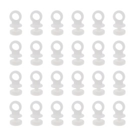 Micro Trader 50Pcs Curtain Track Rail Gliders Runner Wheel Rollers Hooks Fit for 9mm Wide Curtain Track Rail 9mm Bottom Diameter White Plastic