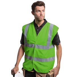 Yoko Men's Yk001/Hvw100 Hi Vis 2 Band and Braces Waistcoat - Purple, Large