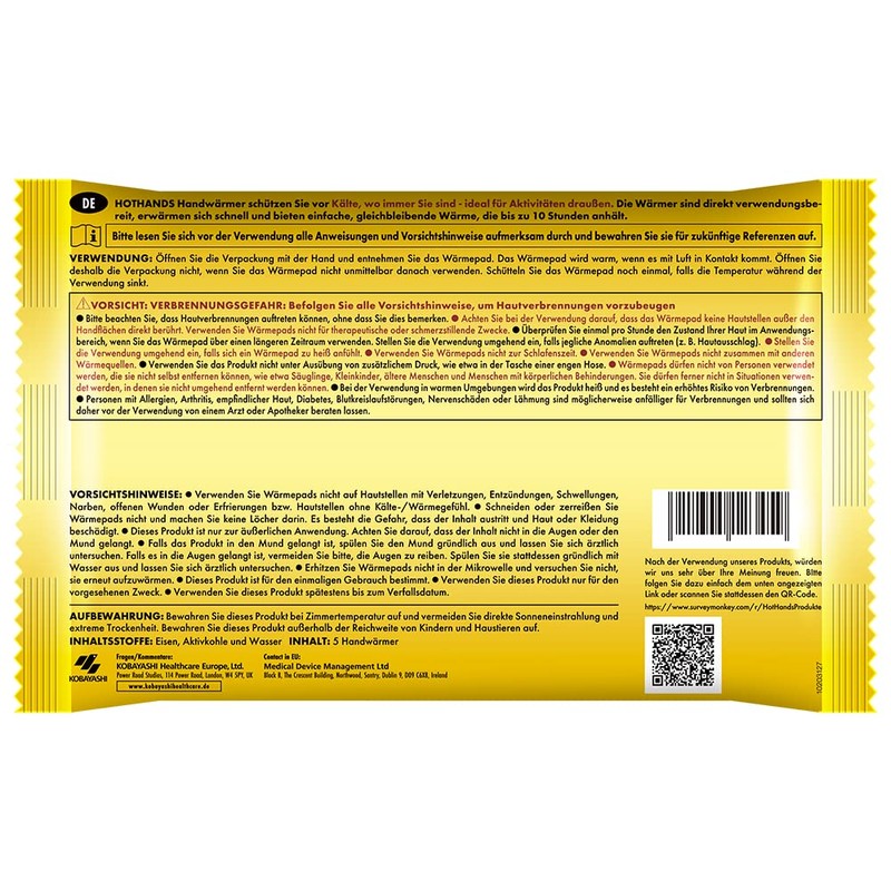HOTHANDS Hand Warmers - 5 Pairs - Air Activated -