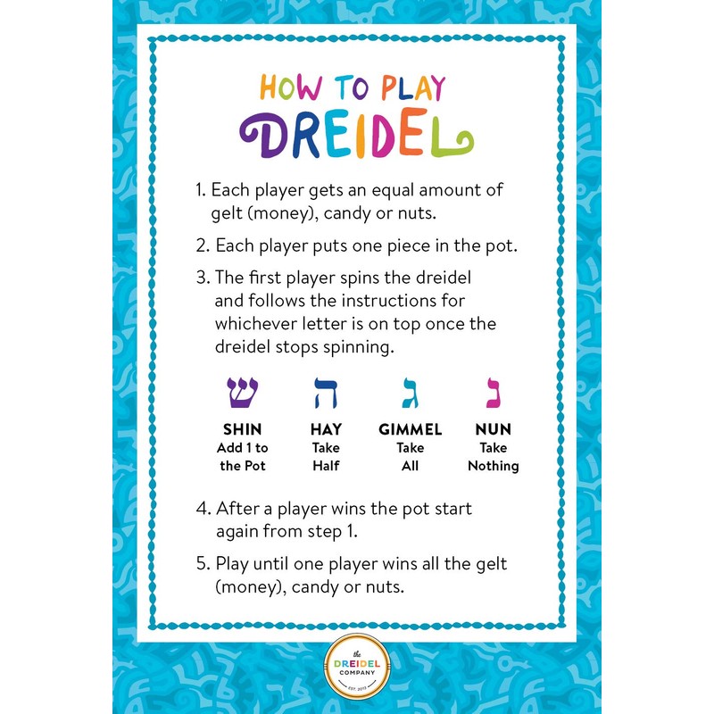 Natural Wood Dreidels Hanukkah Draydel with English Transliteration & Instruction